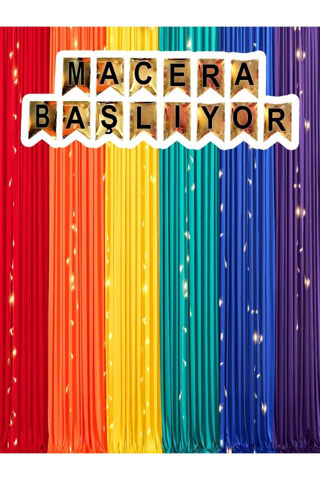 200X200 cm Macera Başlıyor Okul Etkinlik Kumaş Fon