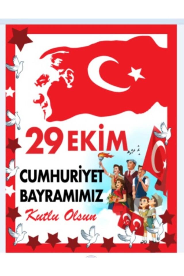 29 Ekim Cumhuriyet Bayramı, Cumhuriyetimizin İlanı, Okul Etkinlik FotoğrafÇekimi KumaşArkaFon250x200