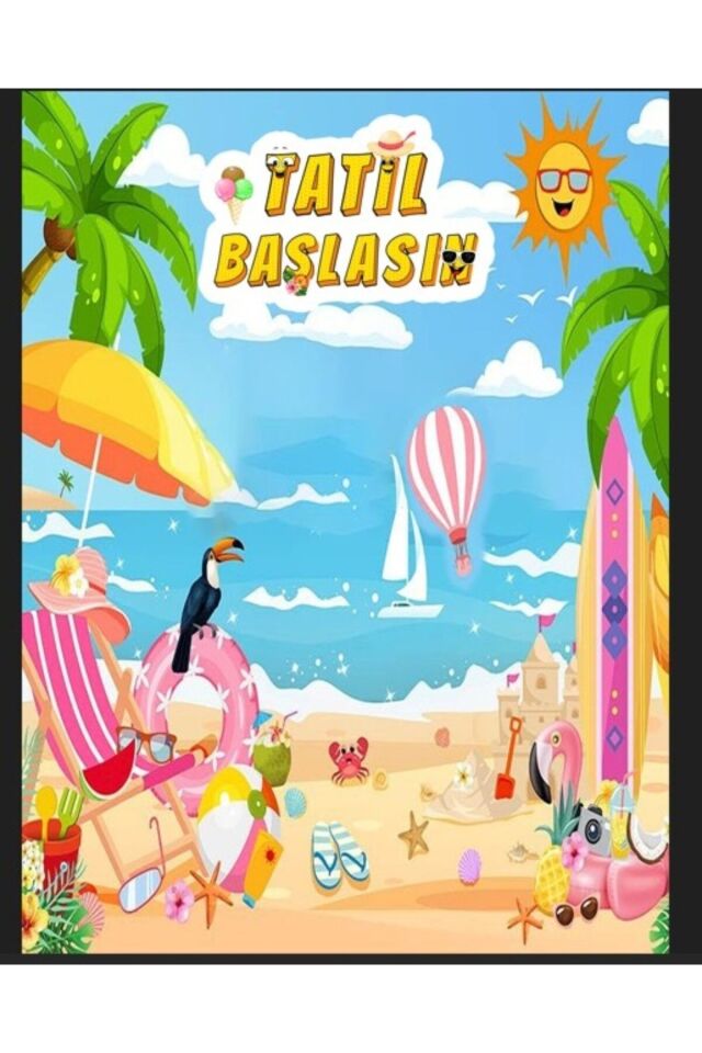 Tatil Başlasın, Okul Etkinlik, Kumaş Fon, 250x200