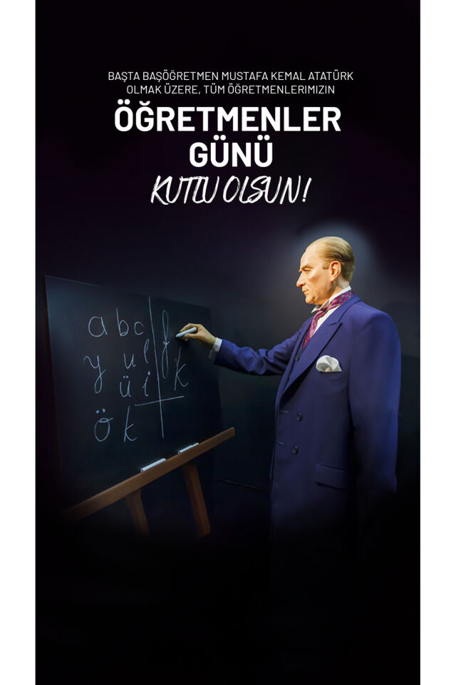 24 Kasım Öğretmenler Günü, Okul Etkinlik Kumaş Fon 250x200 Ek Dikişli