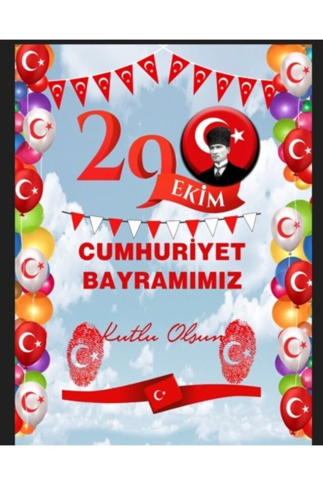 29 Ekim Cumhuriyet Bayramı, Okul Pano, Fotoğraf Çekimi, Kumaş Arka Fon 150X200