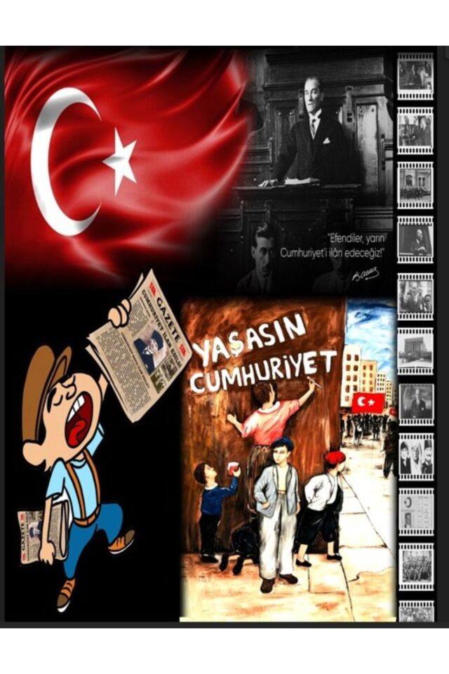 29 Ekim Cumhuriyet Bayramı, Okul Pano, Fotoğraf Çekimi, Kumaş Arka Fon 150X200