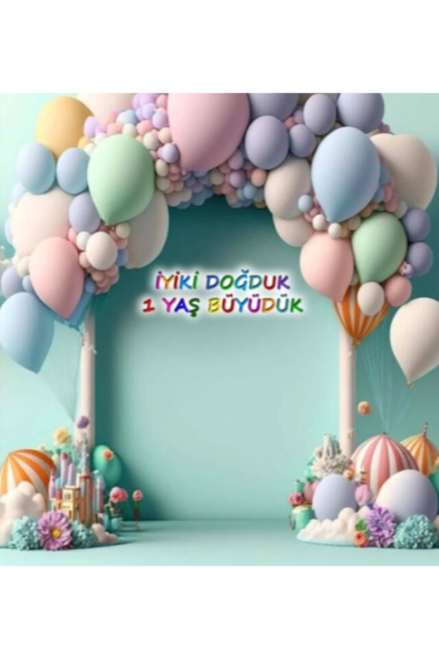 Doğum Günü Etkinlik Kumaş FON 250x200 Cm ekleme dikişli