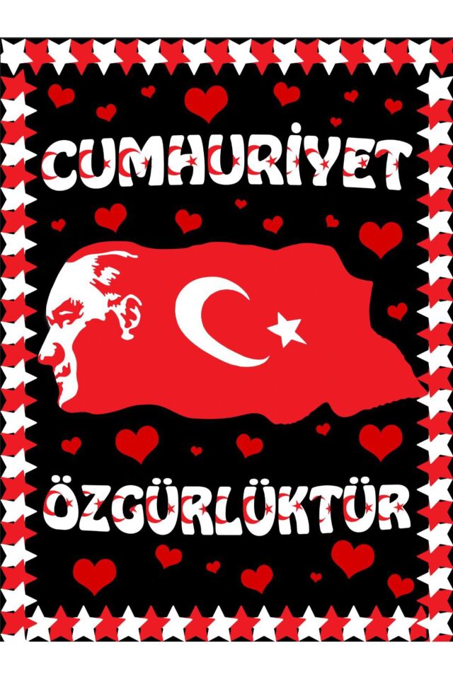 29 Ekim Cumhuriyet Bayramı, Kutlu Olsun, Okul Etkinlik, Kumaş Arka Fon 250x200EKLEME DİKİŞLİ