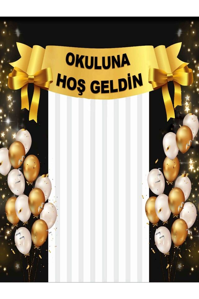 200X250 cm ,OKULUNA HOŞ GELDİN , Okul Etkinlik Kumaş Fon