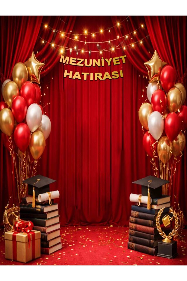 Mezuniyet Hatırası, Okul Etkinlik Kumaş Fon 250x200 Ek Dikişli