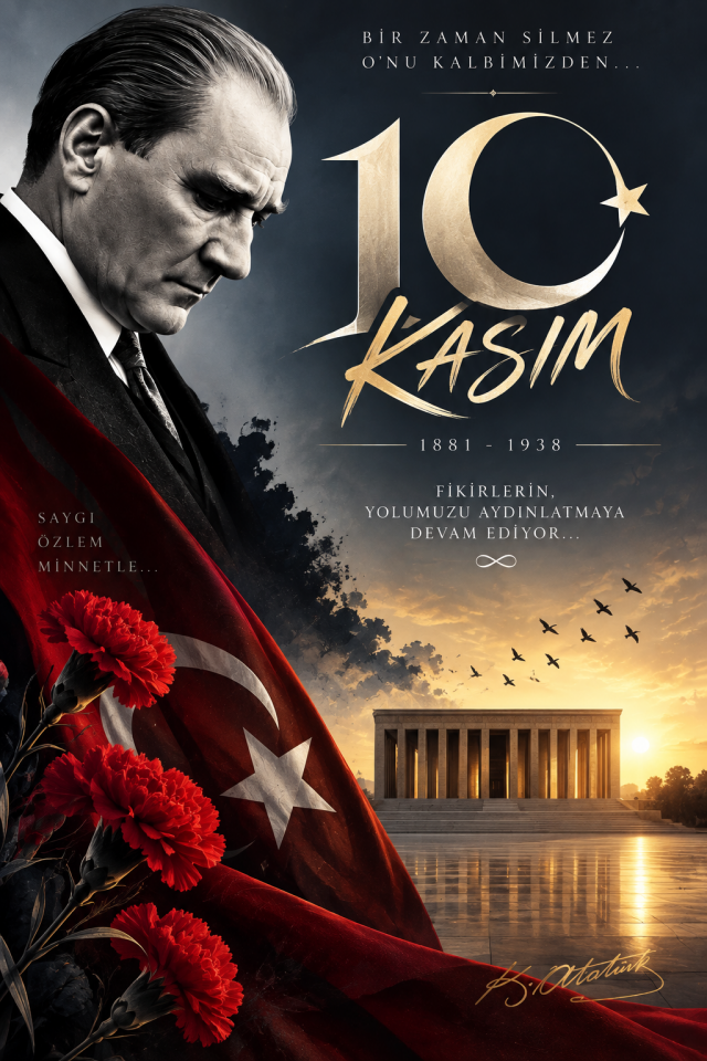 10 Kasım, Bir Zaman Silmez Onu Kalbimizden, Okul Etkinlik Kumaş Pano