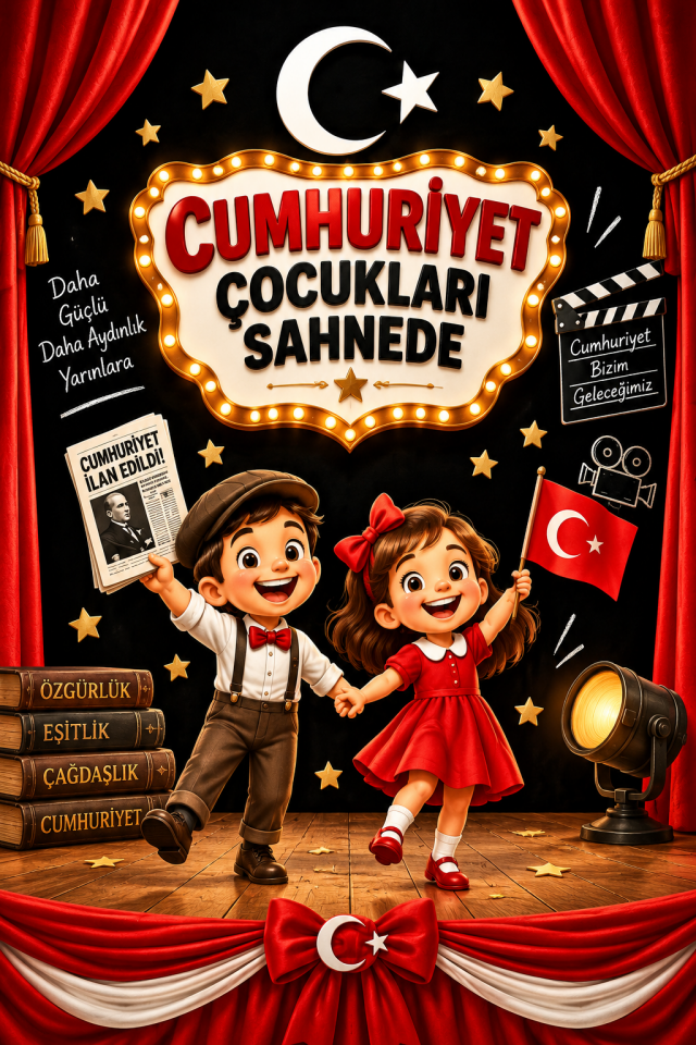 29 Ekim, Cumhuriyet Çocukları Sahnede, Okul Etkinlik Kumaş Pano