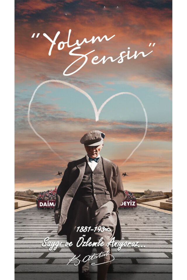 10 Kasım Atatürk'ü Anma Günü,Sonsuz sevgi ve Saygı,Okul etkınlık kumaşPano 150x200