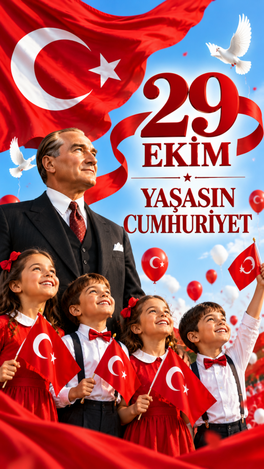 29 Ekim, Yaşasın Cumhuriyet, Okul Etkinlik Kumaş Pano