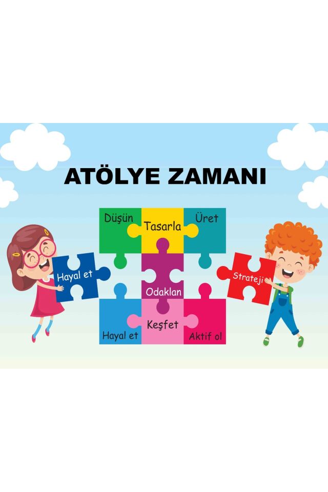 200X250 cm ,Atölye Zamanı, Okul Etkinlik Kumaş Fon
