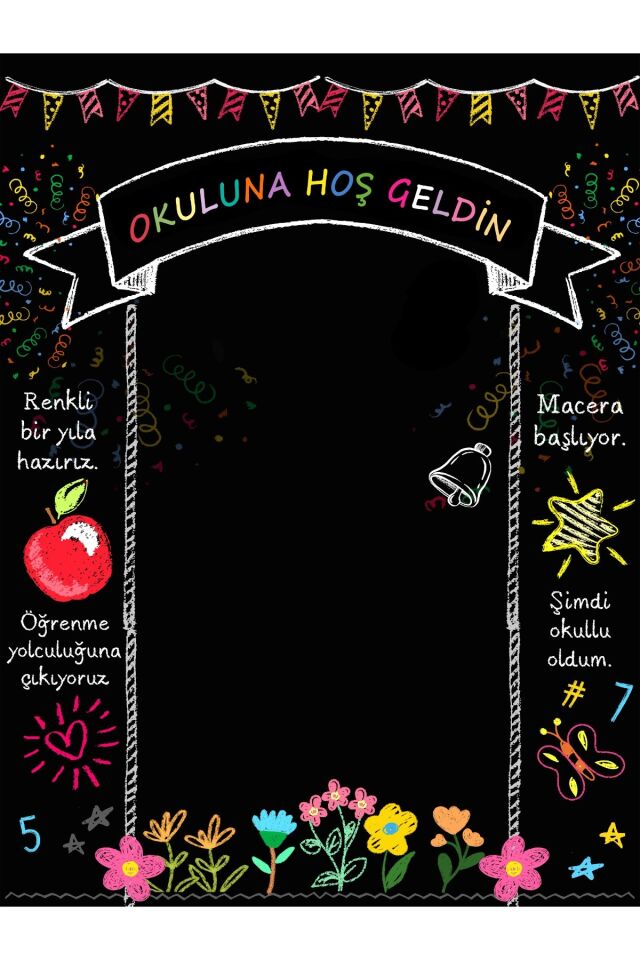 200X200 cm ,OKULUNA HOŞ GELDİNN Okul Etkinlik Kumaş Fon