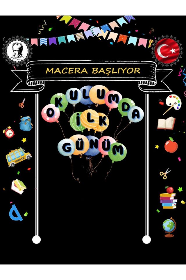 200X250 cm ,MACERA BAŞLIYOR, Okul Etkinlik Kumaş Fon