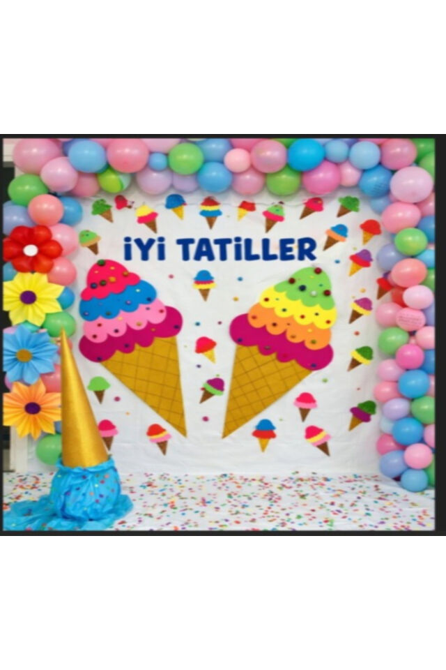 İyi Tatiller Okul Etkinlik Kumaş Fon 150X200 Cm