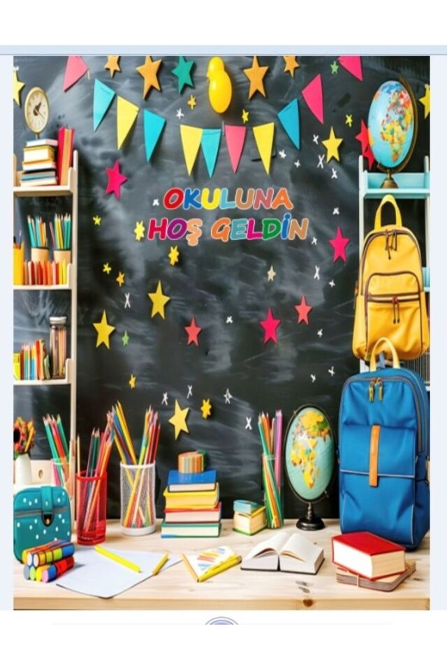 Okuluna Hoşgeldin, Okul Etkinlik Kumaş Fon 250x200 Ek Dikişli