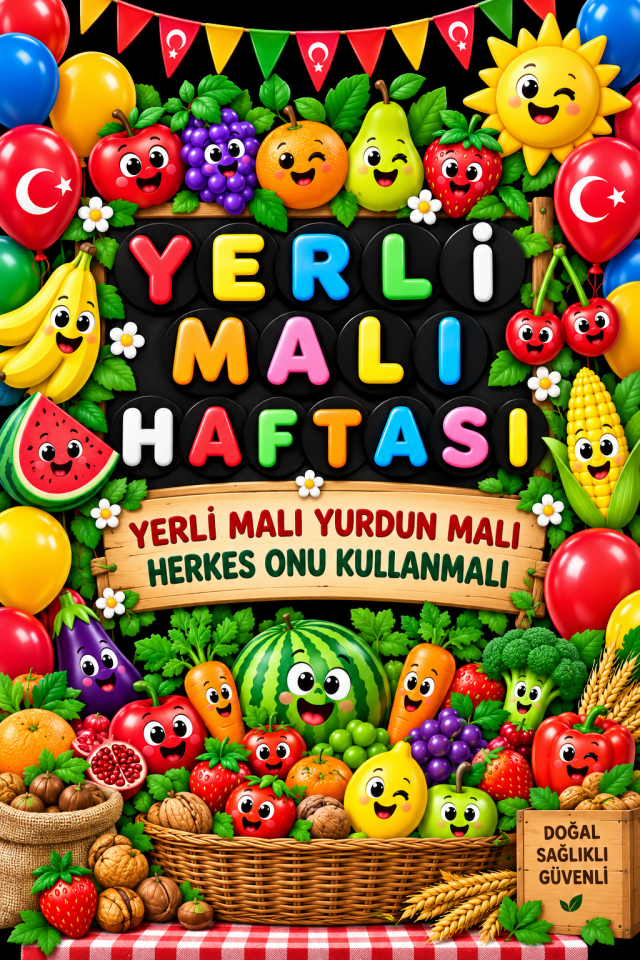 Yerli Malı Haftası, Okul Etkinlik Kumaş Fon 150x200