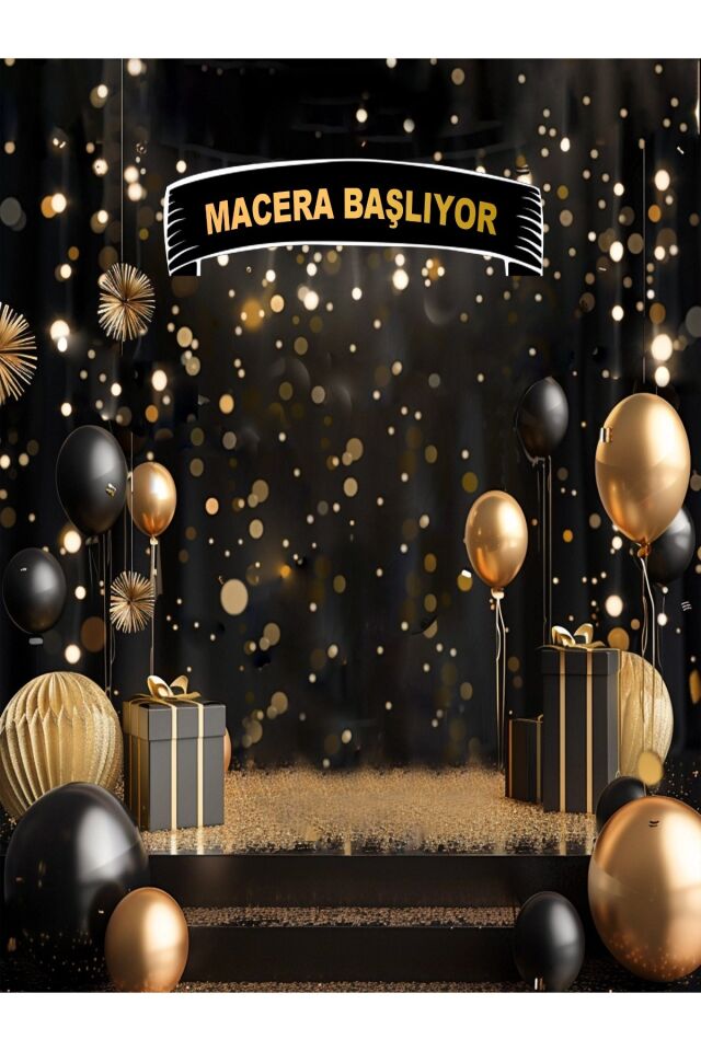 200X200 cm ,Macera Başlıyor, Okul Etkinlik Kumaş Fon