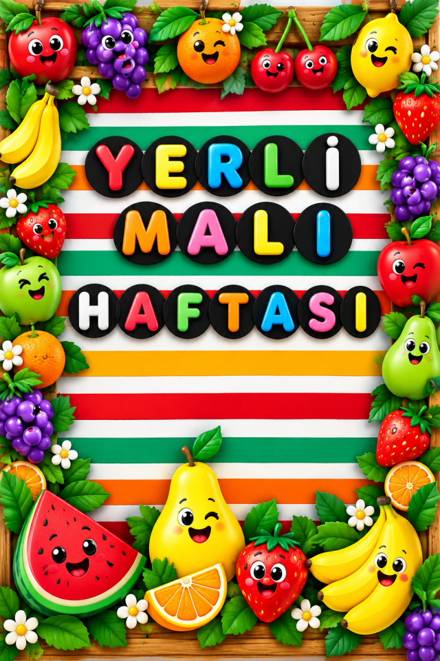 Yerli Malı Haftası Temalı Okul Etkinlik Kumaş Fon 150x200