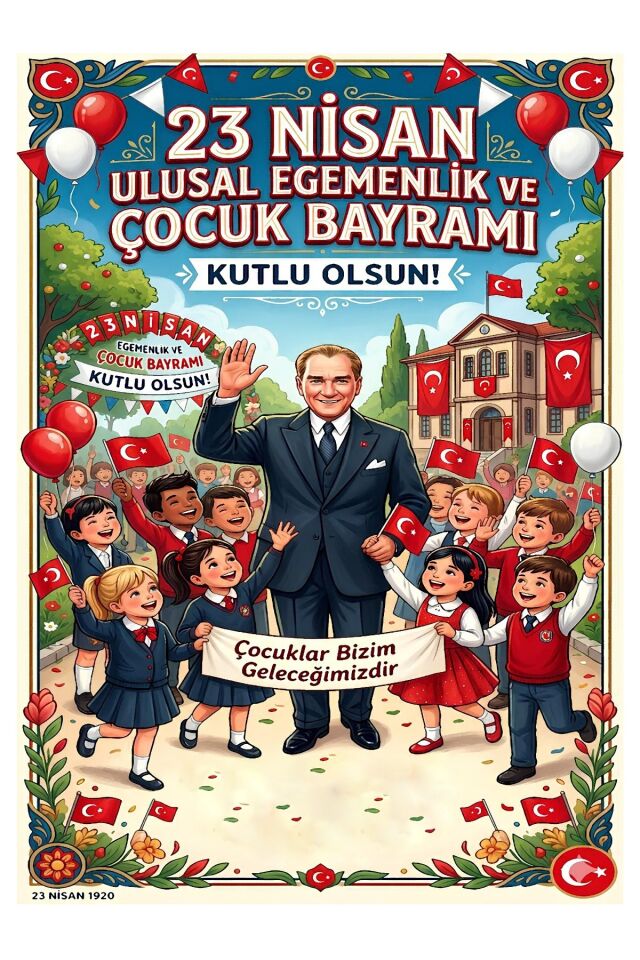 150x200 cm 23 nisan Kumaş Okul Etkinlik Fon ,Karne Hatırası,Tiyatro
