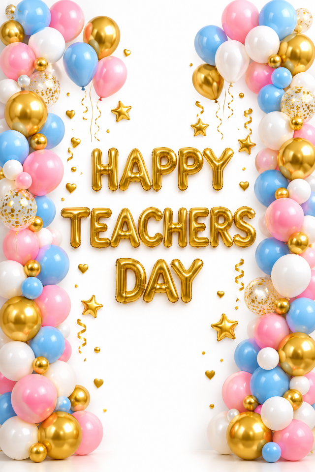 24 Kasım Öğretmenler Günü Kutlu Olsun, Happy Teacher's Day Okul Etkinlik Kumaş Fon