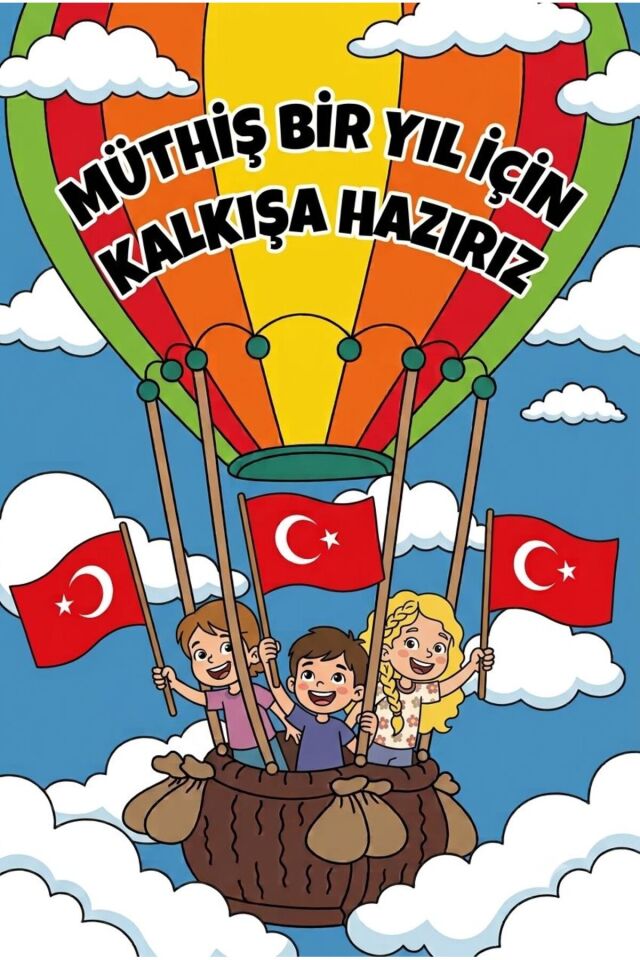 200X250 cm , Okulumda İlk Günüm, Okul Etkinlik Kumaş Fon