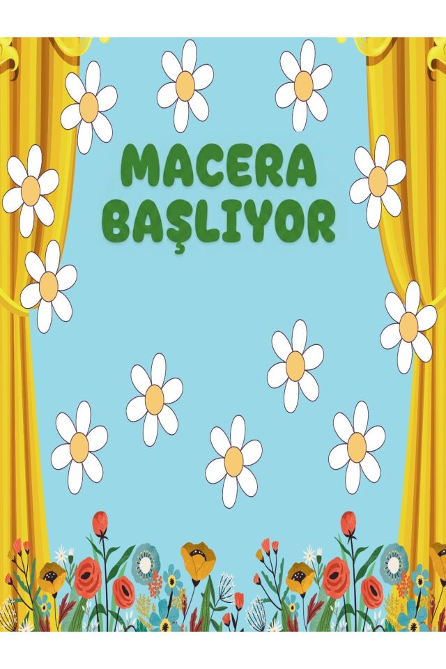 150X200 cm , MACERA BAŞLIYOR , Okul Etkinlik Kumaş Fon