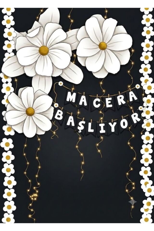 150X200 cm , MACERA BAŞLIYOR , Okul Etkinlik Kumaş Fon