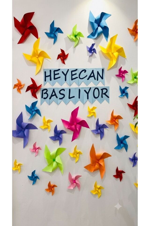 150X200 cm , HEYECAN BAŞLIYOR , Okul Etkinlik Kumaş Fon