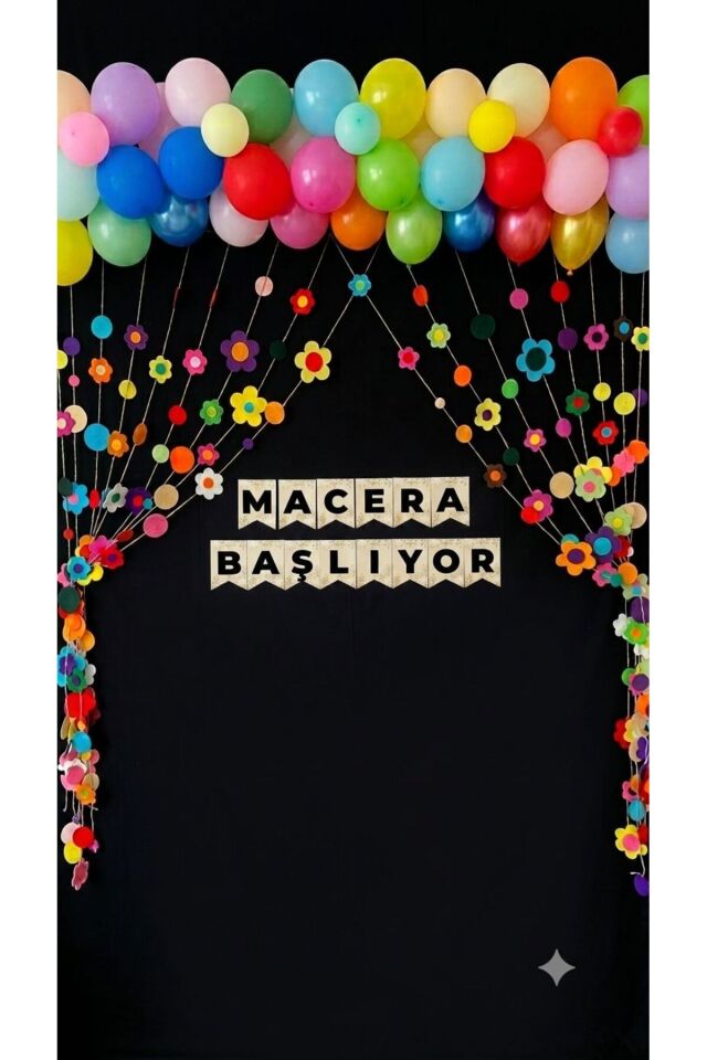 200X200 cm , MACERA BAŞLIYOR , Okul Etkinlik Kumaş Fon