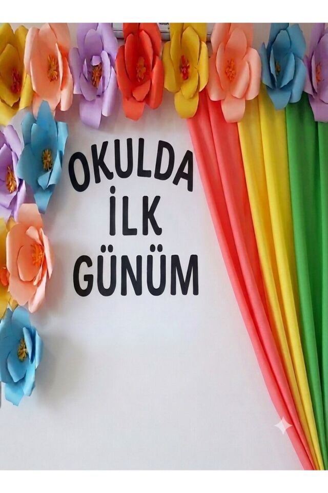 150X200 cm , Okulumda İlk Günüm, Okul Etkinlik Kumaş Fon