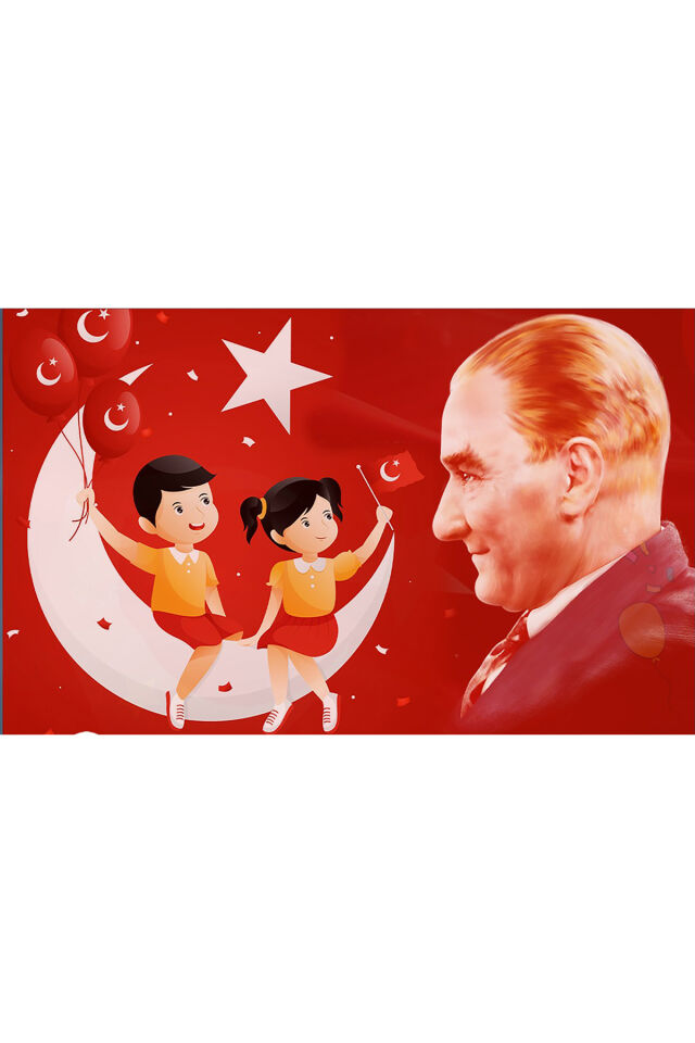 150x200 cm Kumaş Okul Etkinlik Fon ,23 Nisan Etkinlik Fon