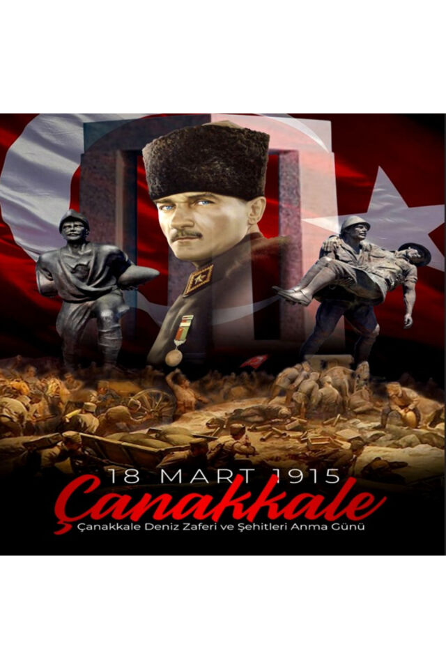 18 Mart Çanakkale Zaferi, Okul Etkinlik Kumaş Fon 150x200