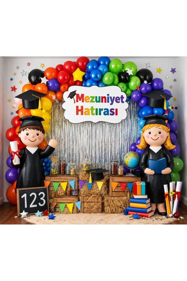 Mezuniyet Hatırası, Okul Etkinlik 250x200cm EK DİKİŞLİ Kumaş Afiş
