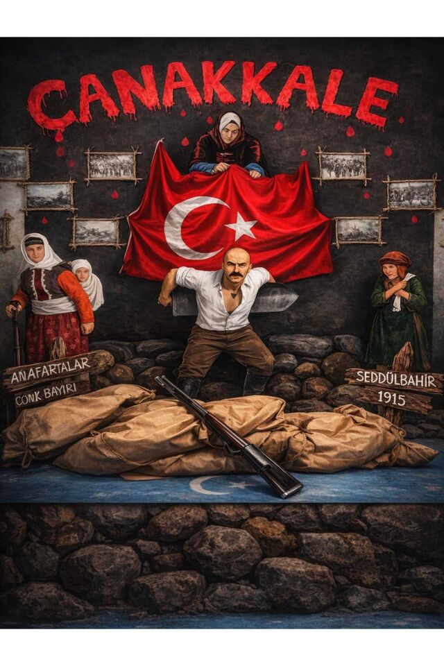 200x250 EK DİKİŞLİ Okul etkinliği pano, Çanakkale zaferi Çanakkale hatırası, 18 mart fonu