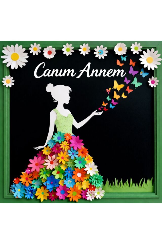 Anneler Günü Kutlu Olsun,Canım Annem Okul Etkinlik Kumaş Fon 300x 250 CM