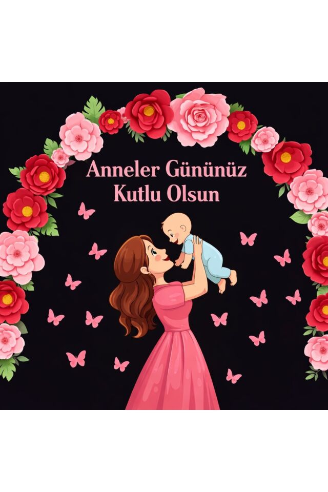 Anneler Günü Kutlu Olsun,Canım Annem Okul Etkinlik Kumaş Fon 200x 250 CM