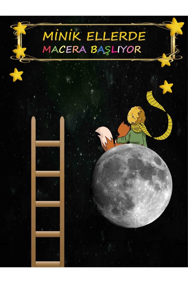 250x200 cm Ek Dikişli, Macera Başlıyor, Okul Etkinlik Kumaş Fon