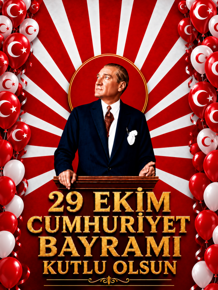 29 Ekim Cumhuriyet Bayramı Temalı Okul Kumaş Etkinlik Fon